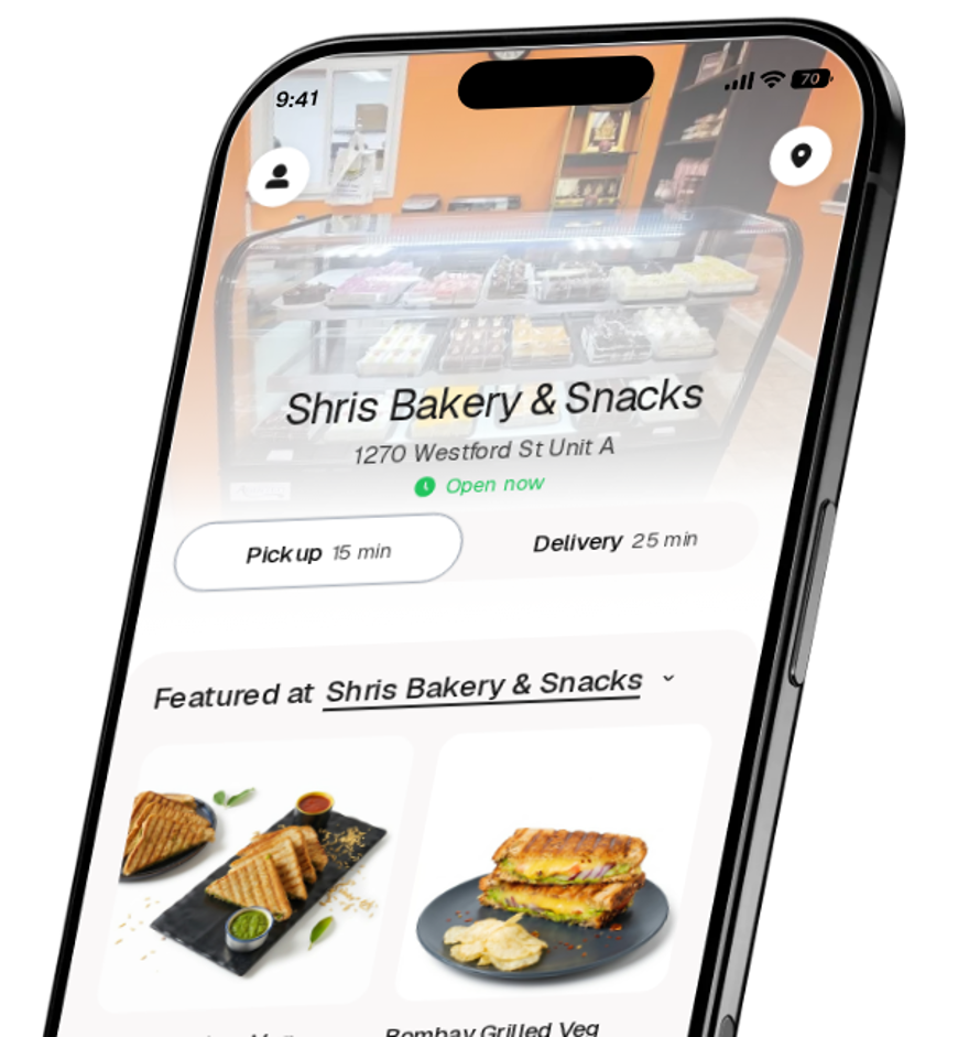 Shris Bakery & Snacks app preview