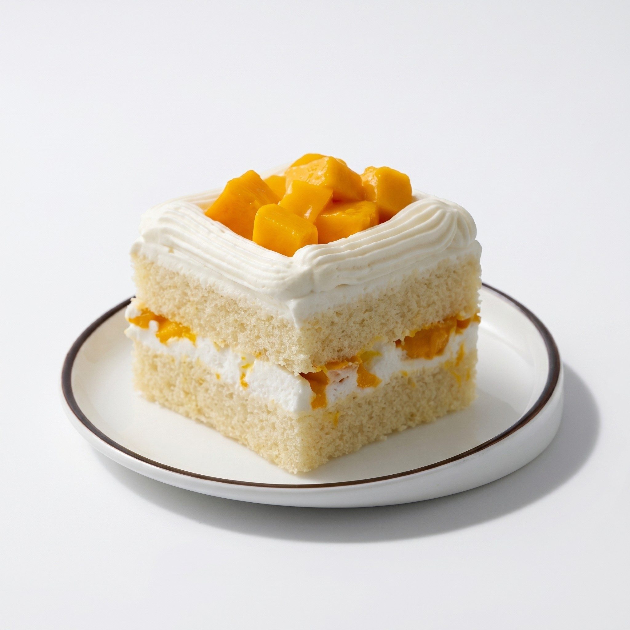 Glazed Mango Cake Slice.